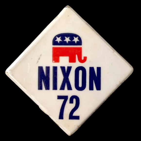 Vintage Other - Vintage RARE 1972 NIXON Square Campaign Button Pin